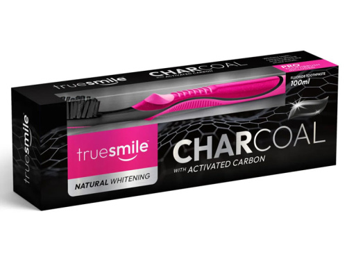 Зубная паста и щетка Truesmile с углем, 100 мл 