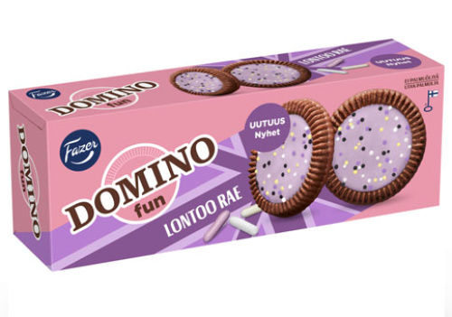 Fazer Domino Fun Lontoo — вафельное печенье с шоколадной глазурью, 120 г 
