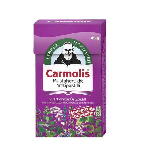 Carmolis Травяные леденцы с черной смородиной 45 г