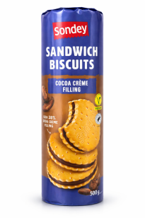Sondey Sandwich Biscuits Cocoa Crème Filling, 500 г 
