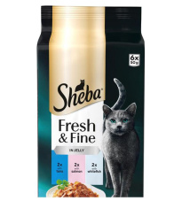 Sheba Fresh&amp;Fine &#1056;&#1099;&#1073;&#1085;&#1086;&#1077; &#1072;&#1089;&#1089;&#1086;&#1088;&#1090;&#1080; &#1074; &#1078;&#1077;&#1083;&#1077;, 6 &#1087;&#1072;&#1082;&#1077;&#1090;&#1086;&#1074; &#1087;&#1086; 50 &#1075;
