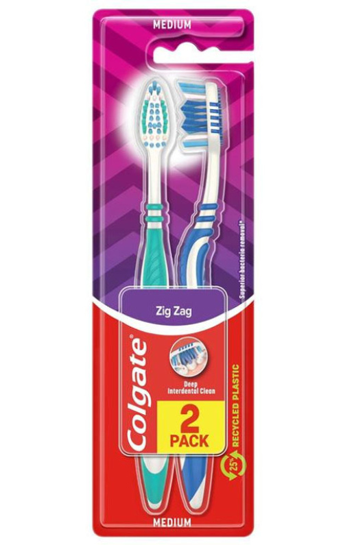 Colgate Zig Zag Зубная щетка средней жесткости 2 шт