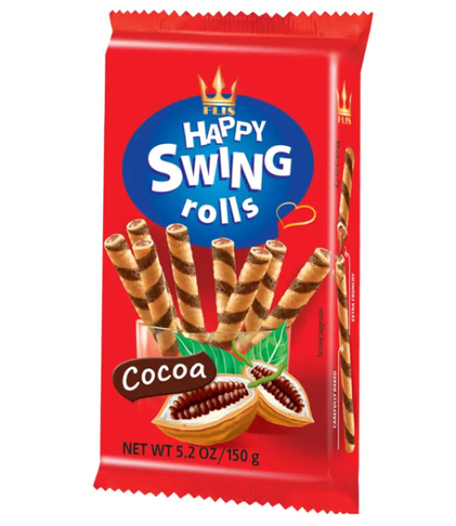 Happy Swing Rolls Вафельные трубочки с начинкой какао 150 г