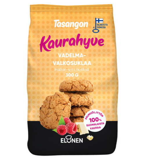 Tasangon kaurahyve Овсяное печенье малина-белый шоколад 300гр 