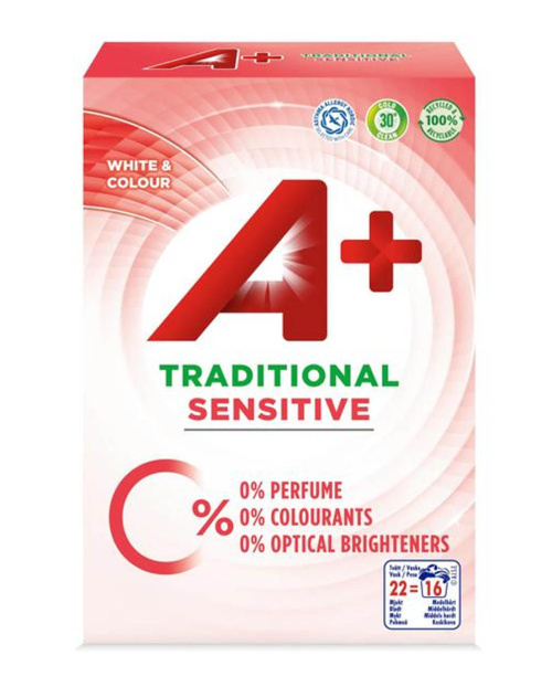 A+ Traditional Sensitive стиральный порошок 1,12 кг