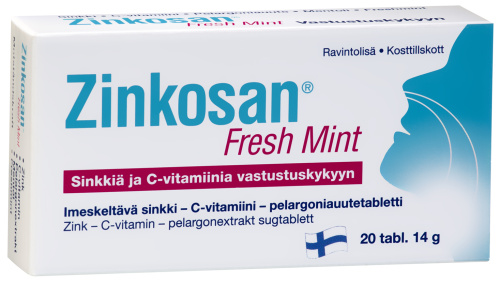 Zinkosan Freshmint + vitamin C + Pelargonium 20pcs