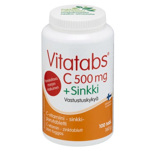 Vitatabs C 500 мг + Цинк Витамины Ягодный Вкус 100табл./160г 