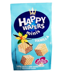 Happy Wafers &#1052;&#1080;&#1085;&#1080;-&#1074;&#1072;&#1092;&#1083;&#1080; &#1089; &#1085;&#1072;&#1095;&#1080;&#1085;&#1082;&#1086;&#1081; &#1074;&#1072;&#1085;&#1080;&#1083;&#1100; 100 &#1075;