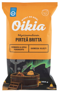 Oikia Pirteä Britta &#1050;&#1072;&#1088;&#1090;&#1086;&#1092;&#1077;&#1083;&#1100;&#1085;&#1099;&#1077; &#1095;&#1080;&#1087;&#1089;&#1099; &#1089;&#1086; &#1074;&#1082;&#1091;&#1089;&#1086;&#1084; &#1089;&#1084;&#1077;&#1090;&#1072;&#1085;&#1099; &#1080; &#1083;&#1091;&#1082;a 250&#1075;&#1088;.